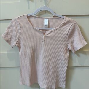 Women's Pink Ribbed Top